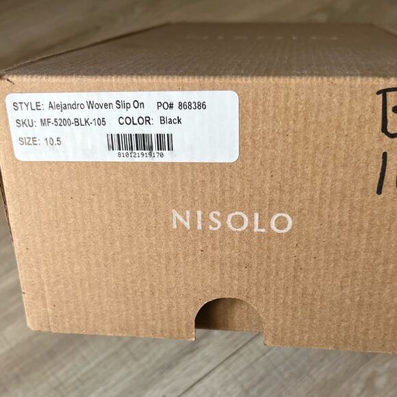 NEW Nisolo Alejandro slip on leather shoe woven black main image 10